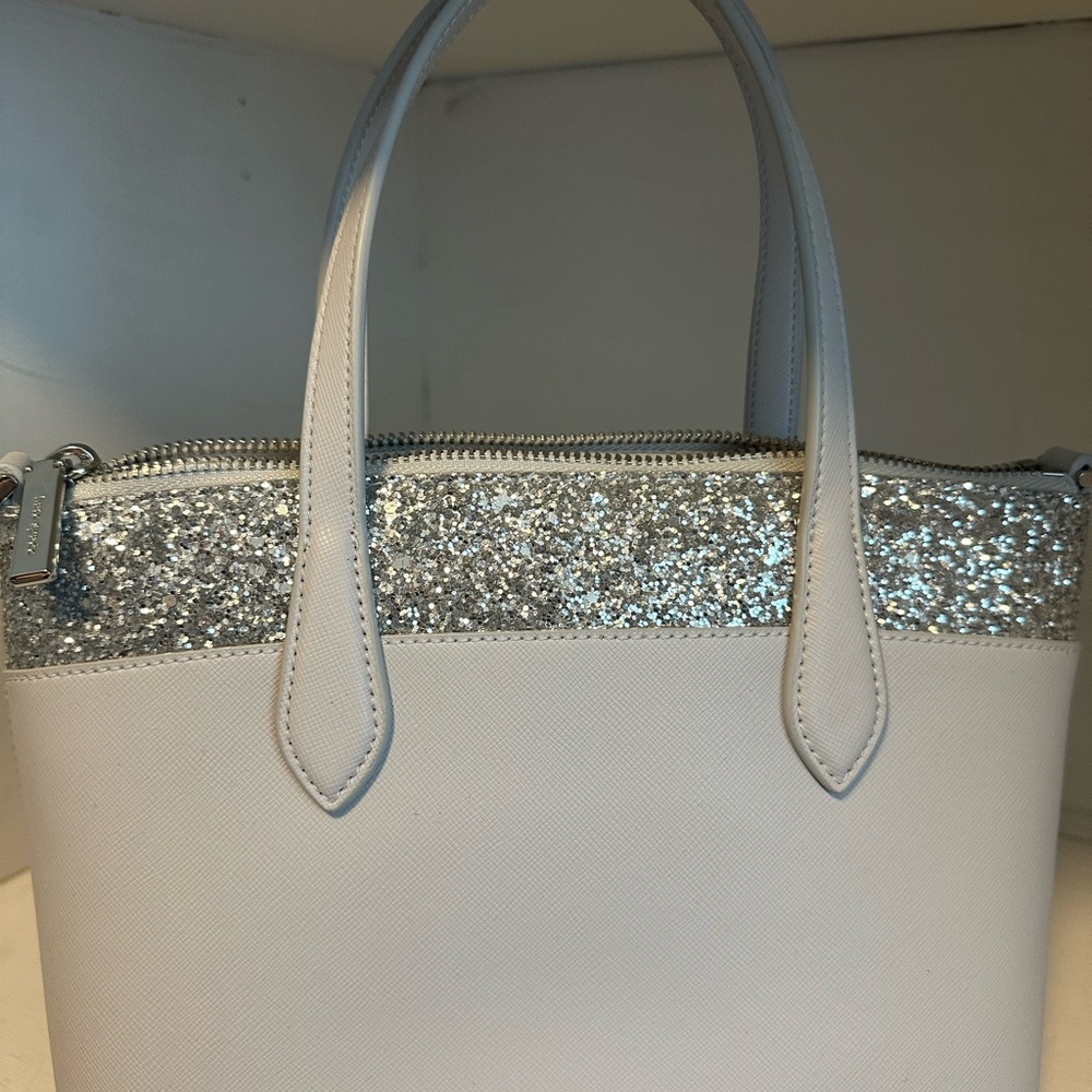 Brand New Kate Spade Glitter Elegant Silver and Grey Women's Handbag